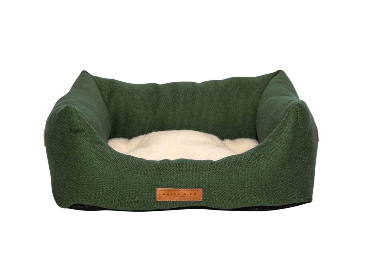 Ralph & Co Richmond green bolster dog bed
