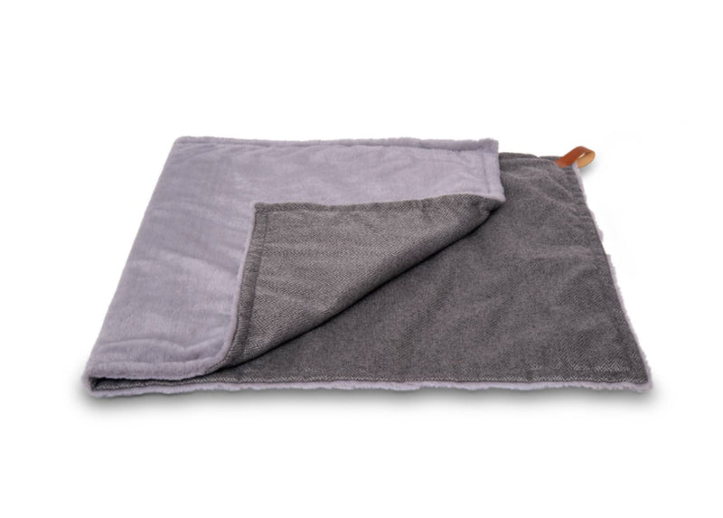 Balmoral Grey Herringbone Reversible Dog Blanket