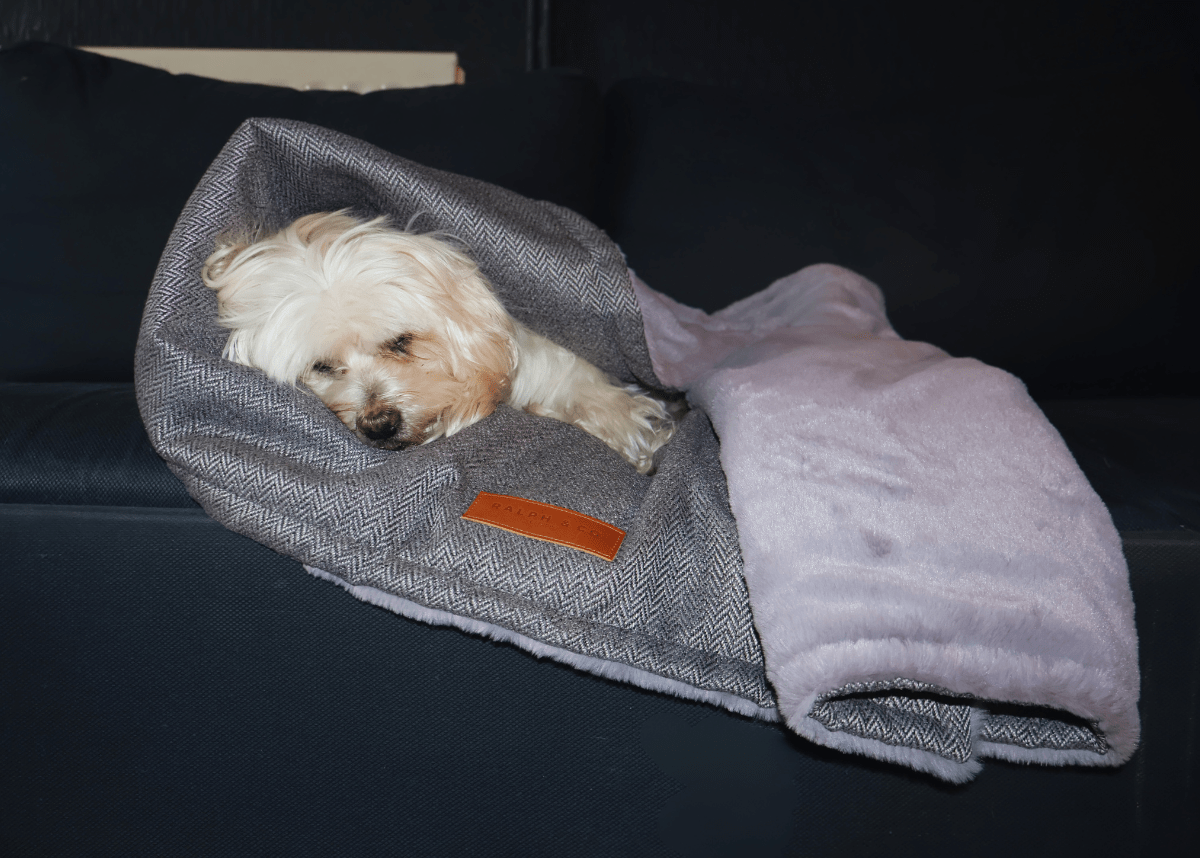 Balmoral Grey Herringbone Reversible Dog Blanket