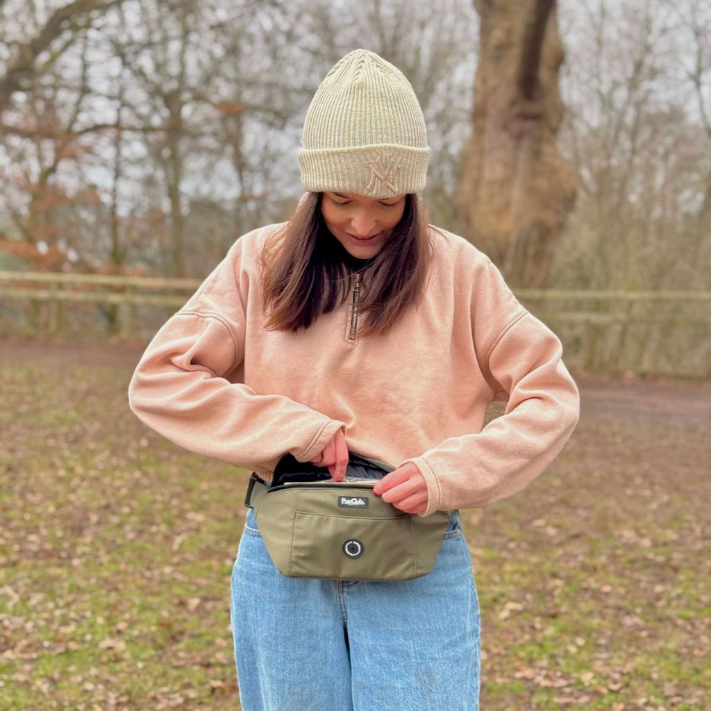 Khaki Green Dog Walking Bum Bag