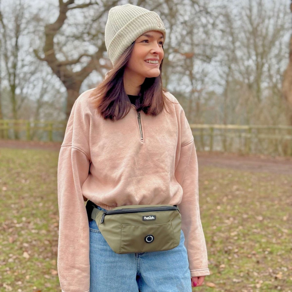 Khaki Green Dog Walking Bum Bag