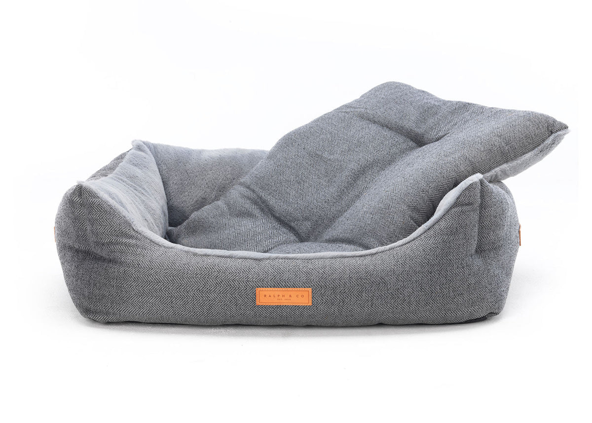 Balmoral Herringbone Bolster Dog Bed