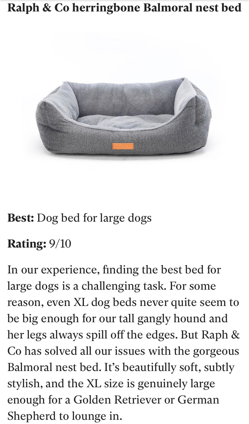 Balmoral Herringbone Bolster Dog Bed