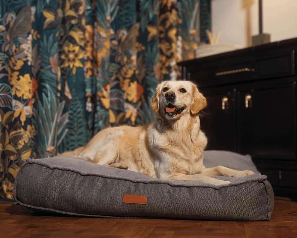 Balmoral Herringbone Flat Pillow Dog Bed