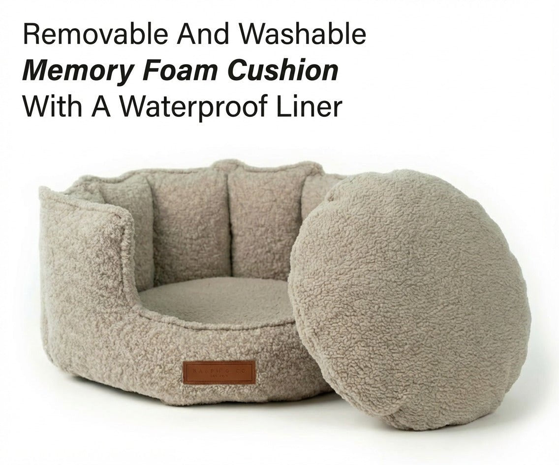Cotswold High-Wall Bouclé Dog Bed