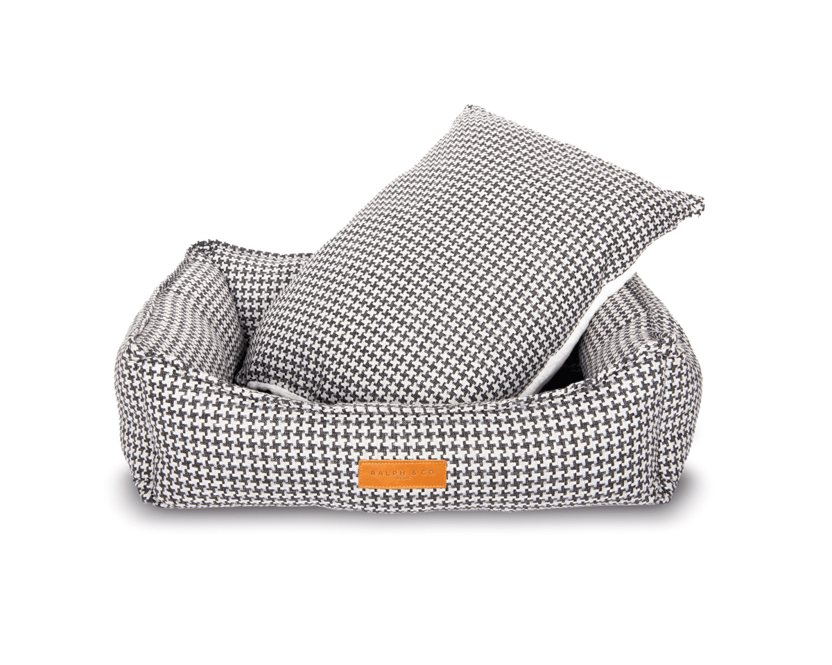 Kensington Houndstooth Bolster Dog Bed