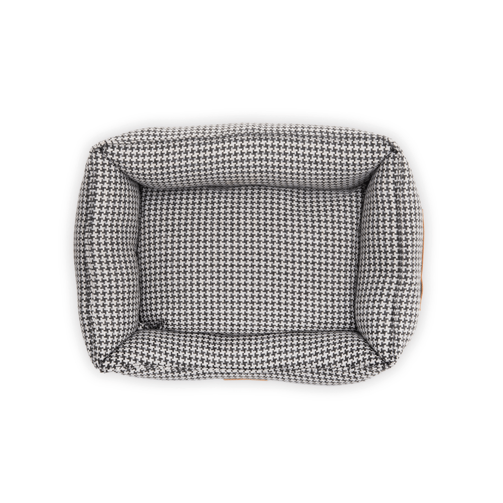 Kensington Houndstooth Bolster Dog Bed