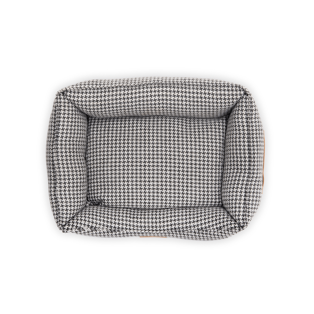 Kensington Houndstooth Bolster Dog Bed