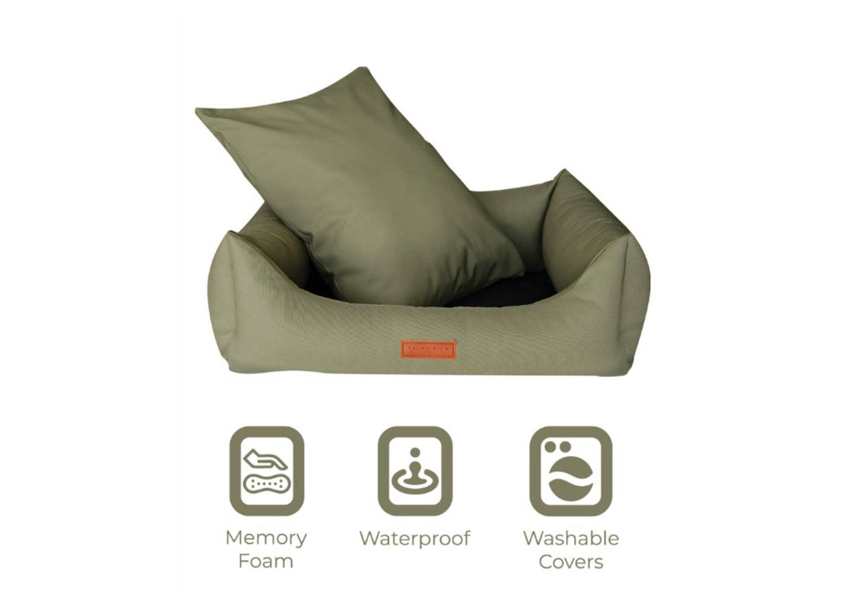Henley Waterproof Memory Foam Bolster Dog Bed